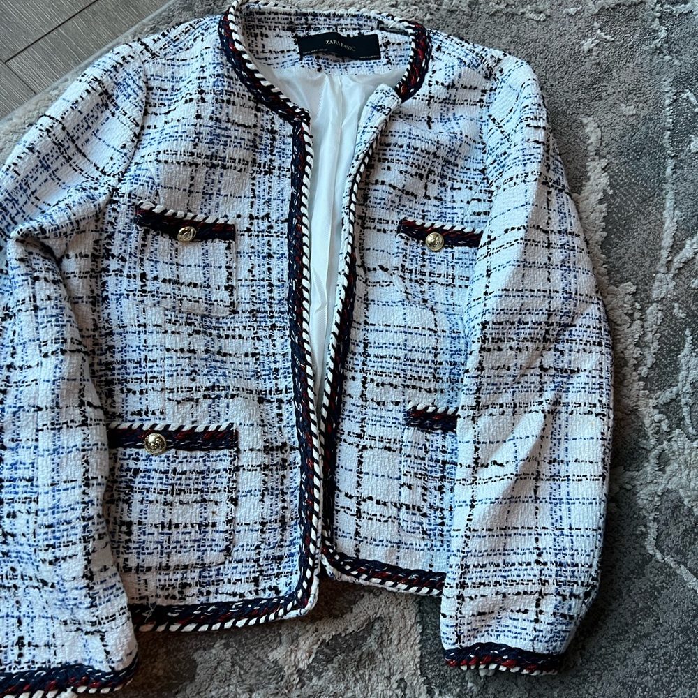 Zara tweed jacket size XL